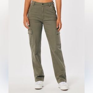 Hollister Khaki Wide Leg Cargo Pants
